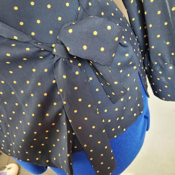 Zara long sleeve wrap tie waist blouse size large - Picture 3 of 7